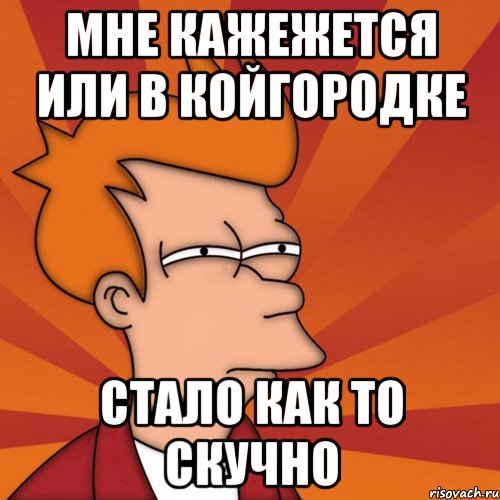 Мне кажежется или в койгородке стало как то скучно