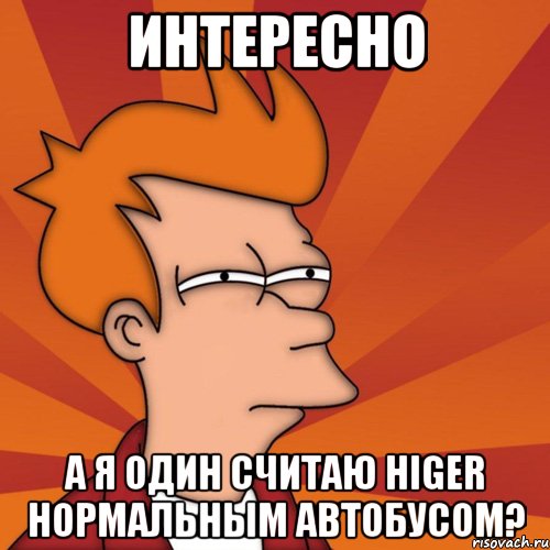 Интересно А я один считаю higer нормальным автобусом?