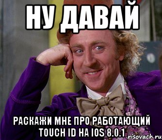 Ну давай Раскажи мне про работающий Touch Id на IOS 8.0.1, Мем мое лицо