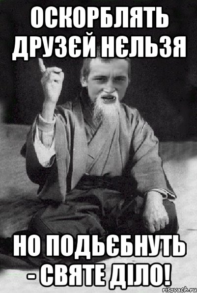 оскорблять друзєй нєльзя но подьєбнуть - святе діло!, Мем Мудрий паца