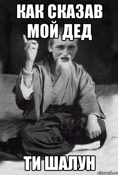 КАК СКАЗАВ МОЙ ДЕД ТИ ШАЛУН, Мем Мудрий паца