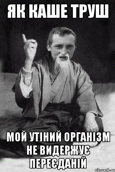 як каше Труш мой утіний організм не видержує переєданій, Мем Мудрий паца