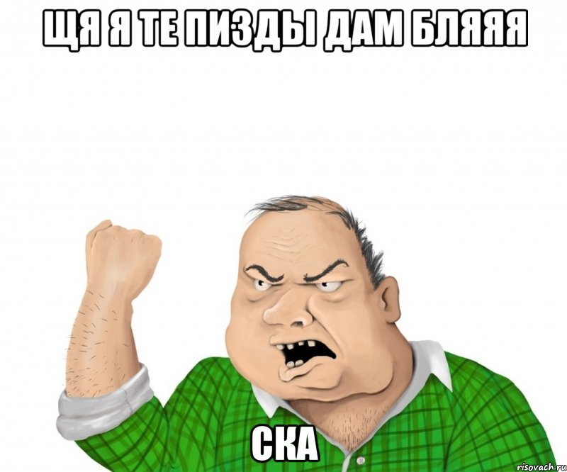 ЩЯ Я ТЕ ПИЗДЫ ДАМ БЛЯЯЯ СКА, Мем мужик