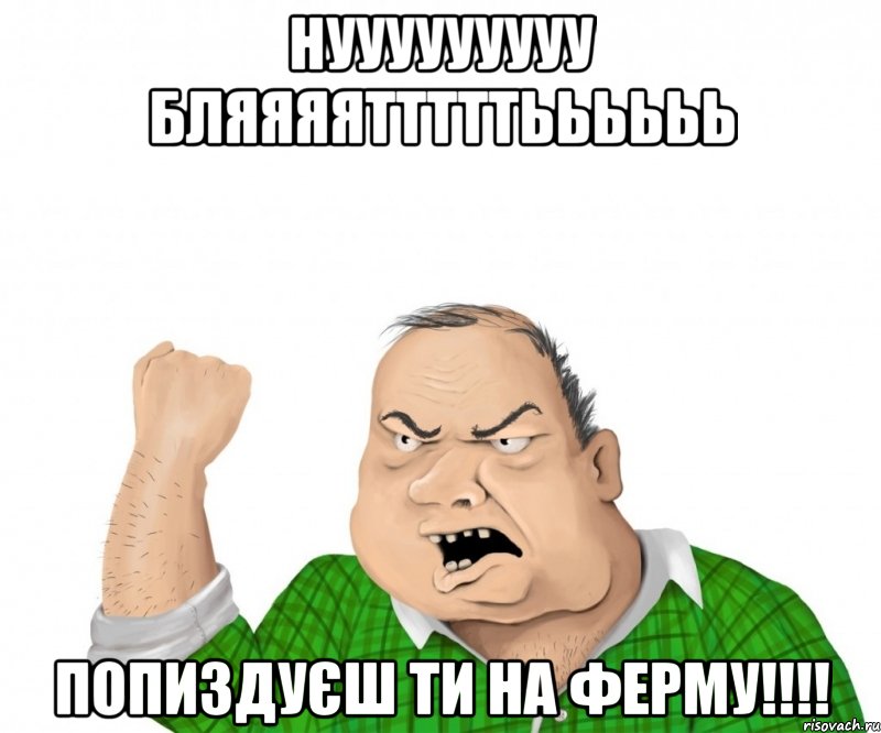 НУУУУУУУУУ БЛЯЯЯЯТТТТТЬЬЬЬЬЬ ПОПИЗДУЄШ ТИ НА ФЕРМУ!!!!, Мем мужик
