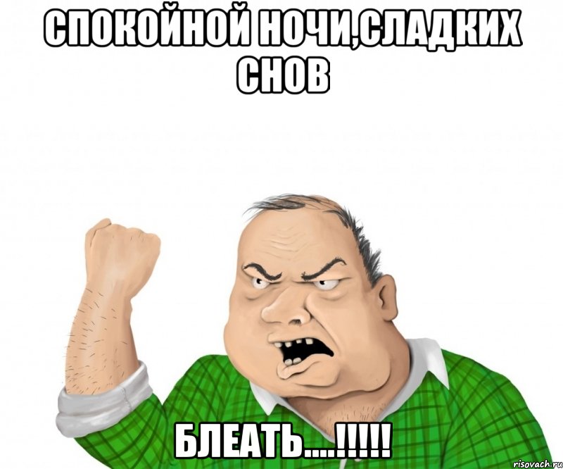 Спокойной ночи,сладких снов Блеать....!!!!!, Мем мужик