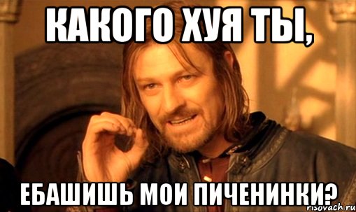 Какого хуя ты, ебашишь мои пиченинки?