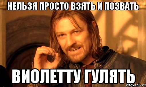 Нельзя просто взять и позвать Виолетту гулять