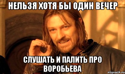 нельзя хотя бы один вечер слушать и палить про воробьева, Мем Нельзя просто так взять и (Боромир мем)