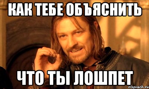 как тебе объяснить что ты лошпет, Мем Нельзя просто так взять и (Боромир мем)