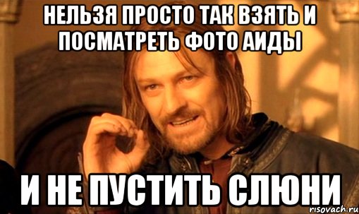 нельзя просто так взять и посматреть фото аиды и не пустить слюни, Мем Нельзя просто так взять и (Боромир мем)