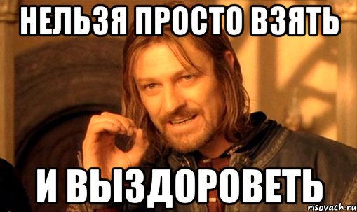 нельзя просто взять и выздороветь, Мем Нельзя просто так взять и (Боромир мем)