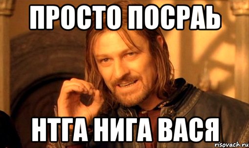 Просто посраь Нтга Нига вася, Мем Нельзя просто так взять и (Боромир мем)