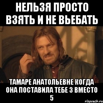 НЕЛЬЗЯ ПРОСТО ВЗЯТЬ И НЕ ВЬЕБАТЬ ТАМАРЕ АНАТОЛЬЕВНЕ КОГДА ОНА ПОСТАВИЛА ТЕБЕ 3 ВМЕСТО 5, Мем Нельзя просто взять