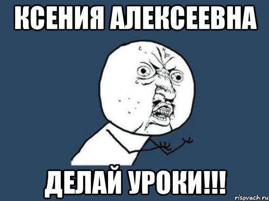 КСЕНИЯ АЛЕКСЕЕВНА ДЕЛАЙ УРОКИ!!!, Мем Ну почему