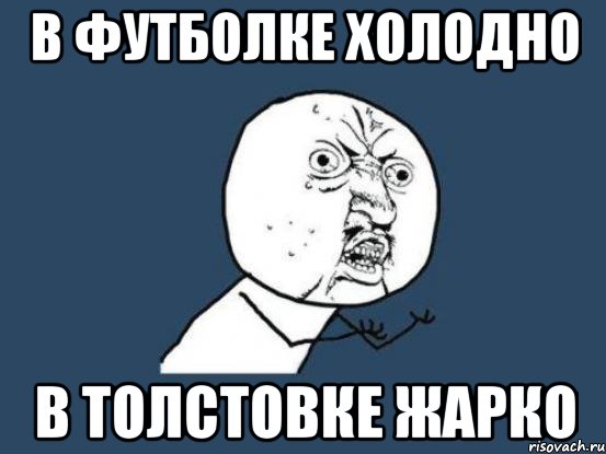 В футболке холодно В толстовке жарко, Мем Ну почему