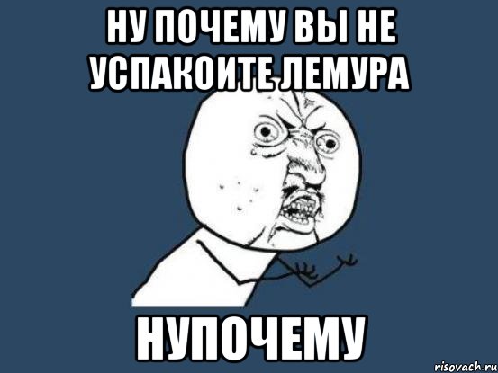 ну почему вы не успакоите лемура нупочему, Мем Ну почему