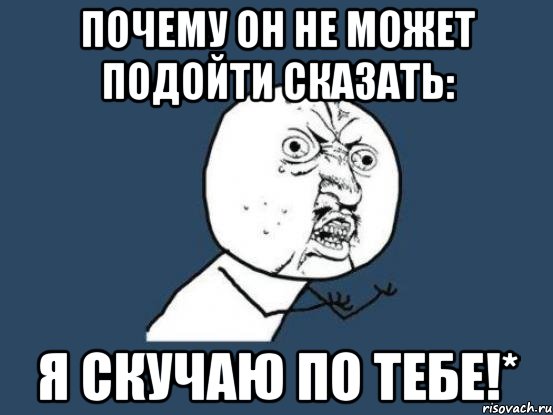 Почему он не может подойти сказать: Я скучаю по тебе!*, Мем Ну почему