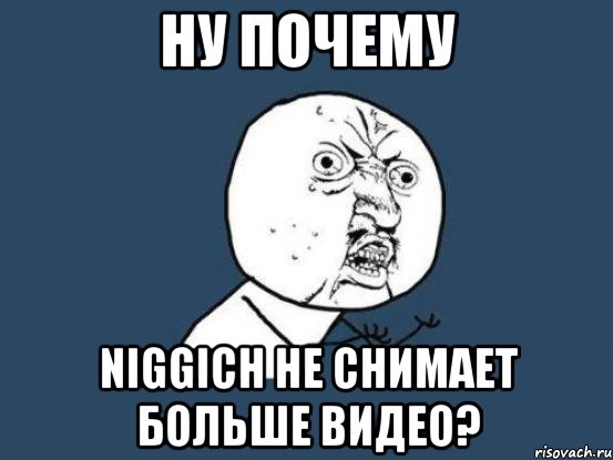 Ну почему Niggich не снимает больше видео?, Мем Ну почему