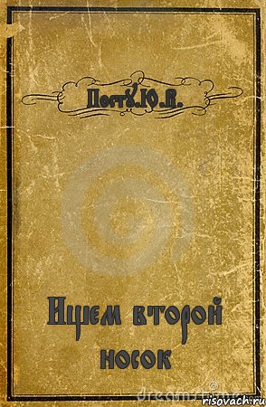 Посту.Ю.В. Ищем второй носок, Комикс обложка книги