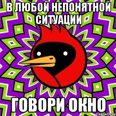 В любой непонятной ситуации говори ОКНО, Мем Омская птица