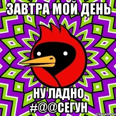 завтра мой день ну ладно #@@СЕГУН, Мем Омская птица