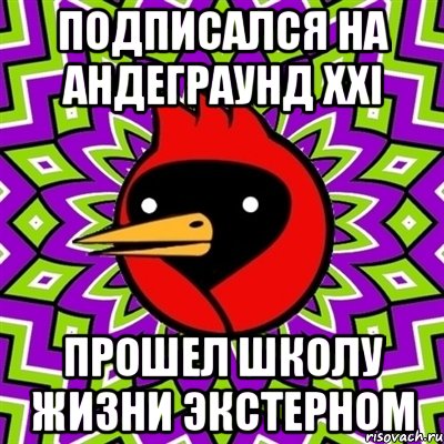 подписался на АНДЕГРАУНД XXi прошел школу жизни экстерном, Мем Омская птица