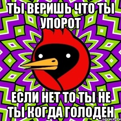 Ты веришь что ты упорот если нет то ты не ты когда голоден, Мем Омская птица