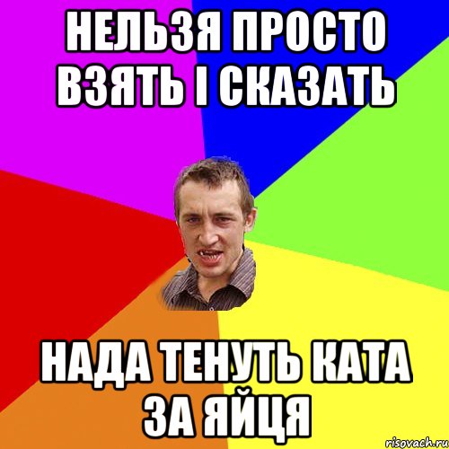 Нельзя просто взять і сказать нада тенуть ката за яйця, Мем Чоткий паца