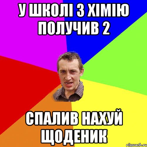 У школі з хімію получив 2 Спалив нахуй щоденик, Мем Чоткий паца