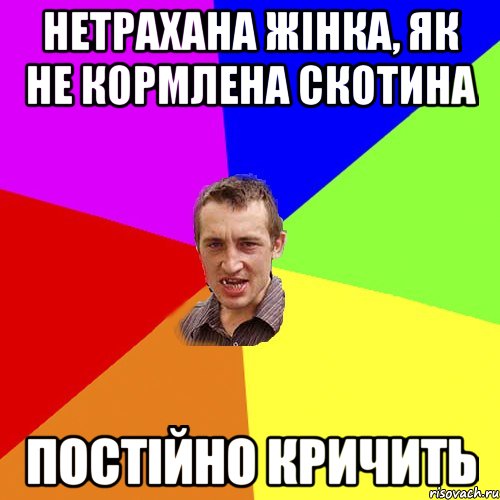 Нетрахана жінка, як не кормлена скотина постійно кричить, Мем Чоткий паца