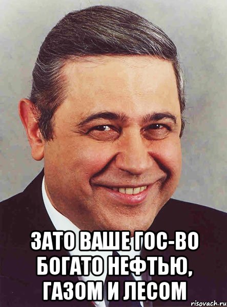  Зато ваше гос-во богато нефтью, газом и лесом, Мем петросян