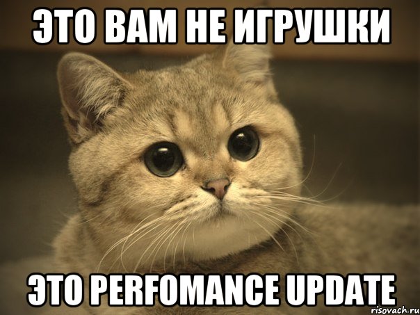 Это вам не игрушки Это perfomance update, Мем Пидрила ебаная котик