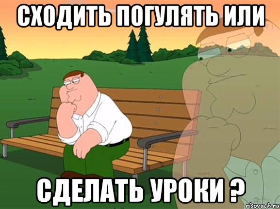 сходить погулять или сделать уроки ?