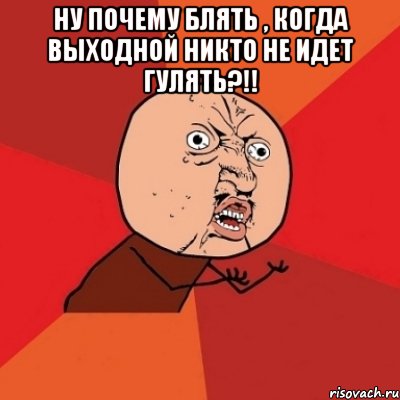 Ну почему блять , когда выходной никто не идет гулять?!! , Мем Почему