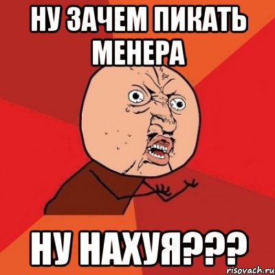 ну зачем пикать менера ну нахуя???, Мем Почему