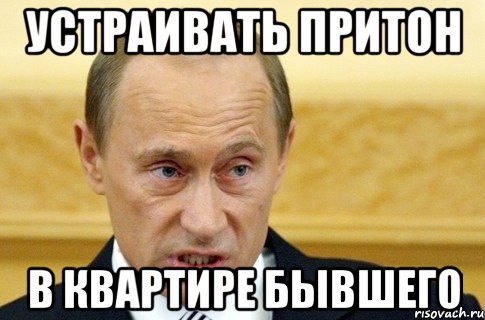 Устраивать притон В квартире бывшего, Мем путин