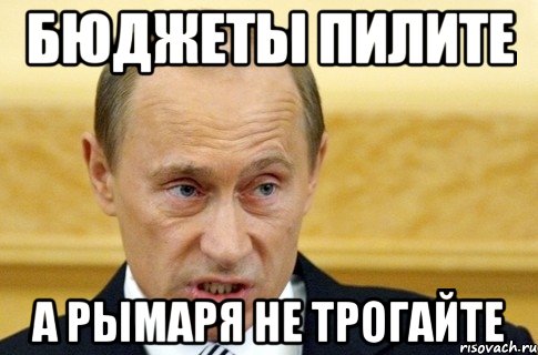 бюджеты пилите а рымаря не трогайте, Мем путин