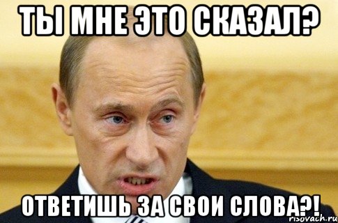 ты мне это сказал? ответишь за свои слова?!, Мем путин