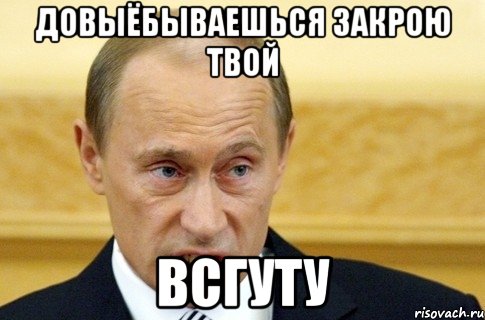 довыёбываешься закрою твой всгуту, Мем путин