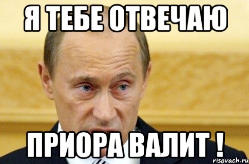 я тебе отвечаю приора валит !, Мем путин