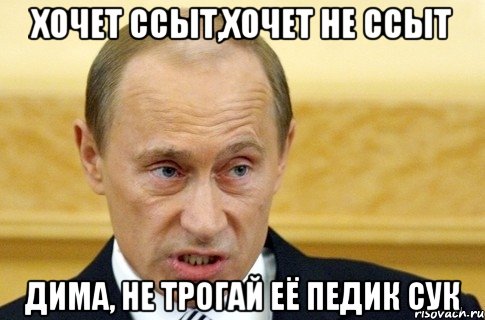 Хочет ссыт,хочет не ссыт Дима, не трогай её педик сук, Мем путин