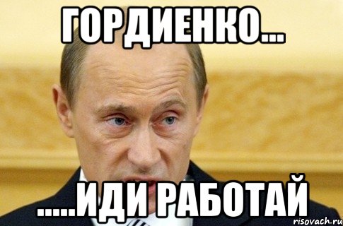 ГОРДИЕНКО... .....ИДИ РАБОТАЙ, Мем путин