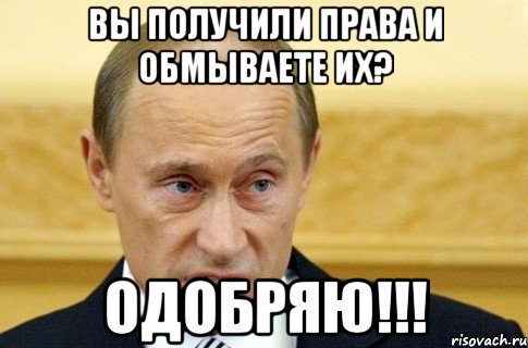 Вы получили права и обмываете их? ОДОБРЯЮ!!!, Мем путин