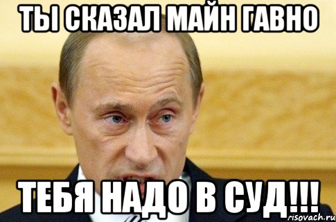 Ты сказал майн гавно Тебя надо в суд!!!, Мем путин