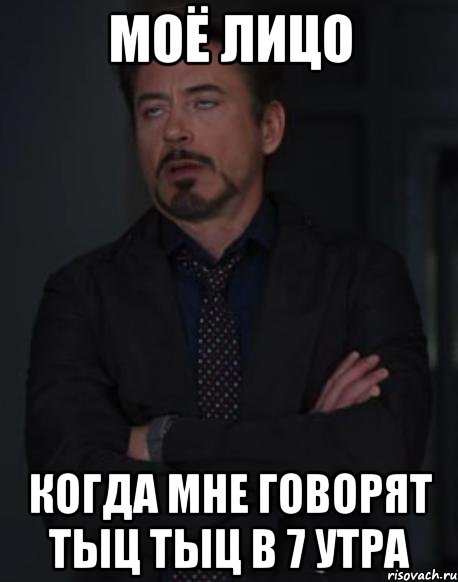 МОЁ ЛИЦО КОГДА МНЕ ГОВОРЯТ ТЫЦ ТЫЦ В 7 УТРА, Мем твое выражение лица