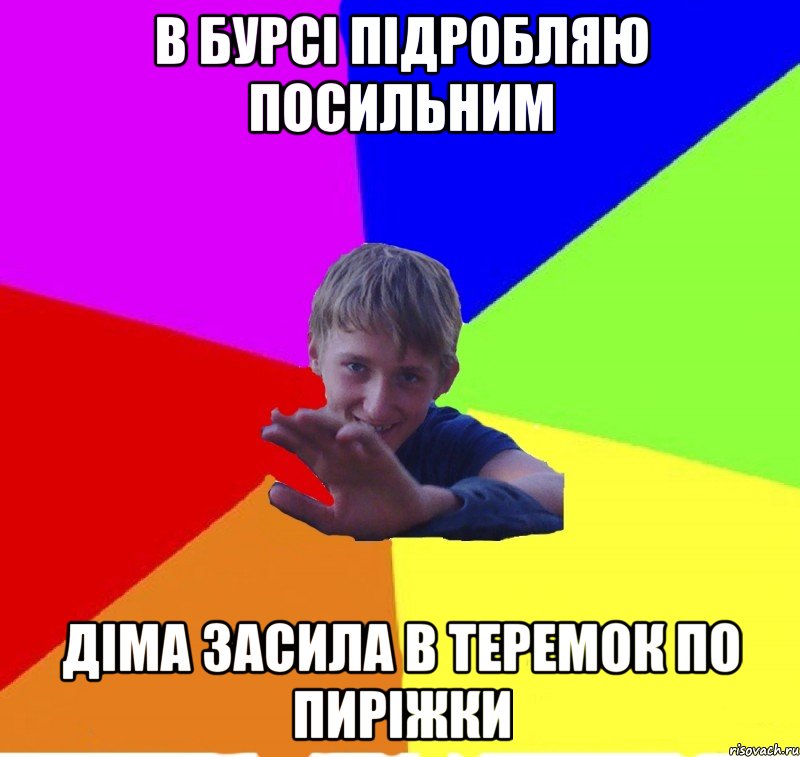 в бурсі підробляю посильним діма засила в теремок по пиріжки