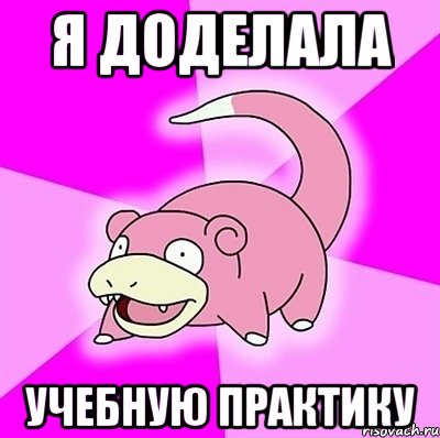 я доделала учебную практику, Мем слоупок