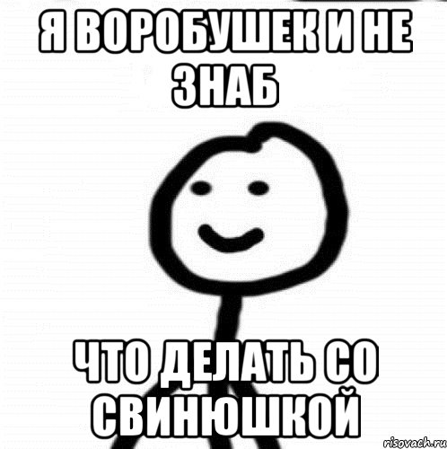 Я воробушек и не знаб что делать со свинюшкой, Мем Теребонька (Диб Хлебушек)