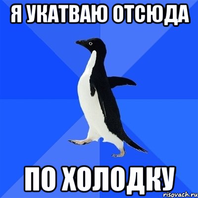 Я укатваю отсюда по холодку, Мем  Социально-неуклюжий пингвин