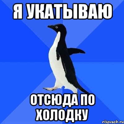 Я укатываю отсюда по холодку, Мем  Социально-неуклюжий пингвин